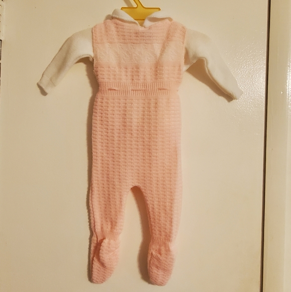 Vintage Soft Pink Knit Sweater Suit - 3 mon - Picture 2 of 6